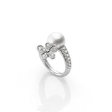 Mikimoto White South Sea Cultured Pearl and Diamond Ring-Mikimoto White South Sea Cultured Pearl Ring -
