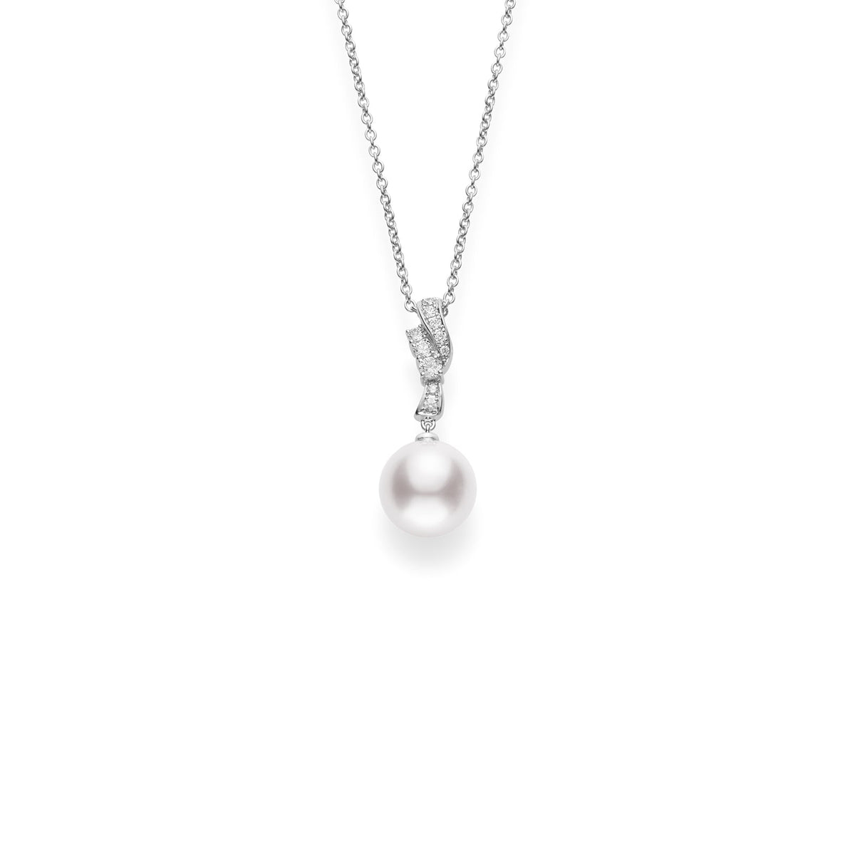Mikimoto White South Sea Pearl Diamond Necklace - MPA10258NDXW