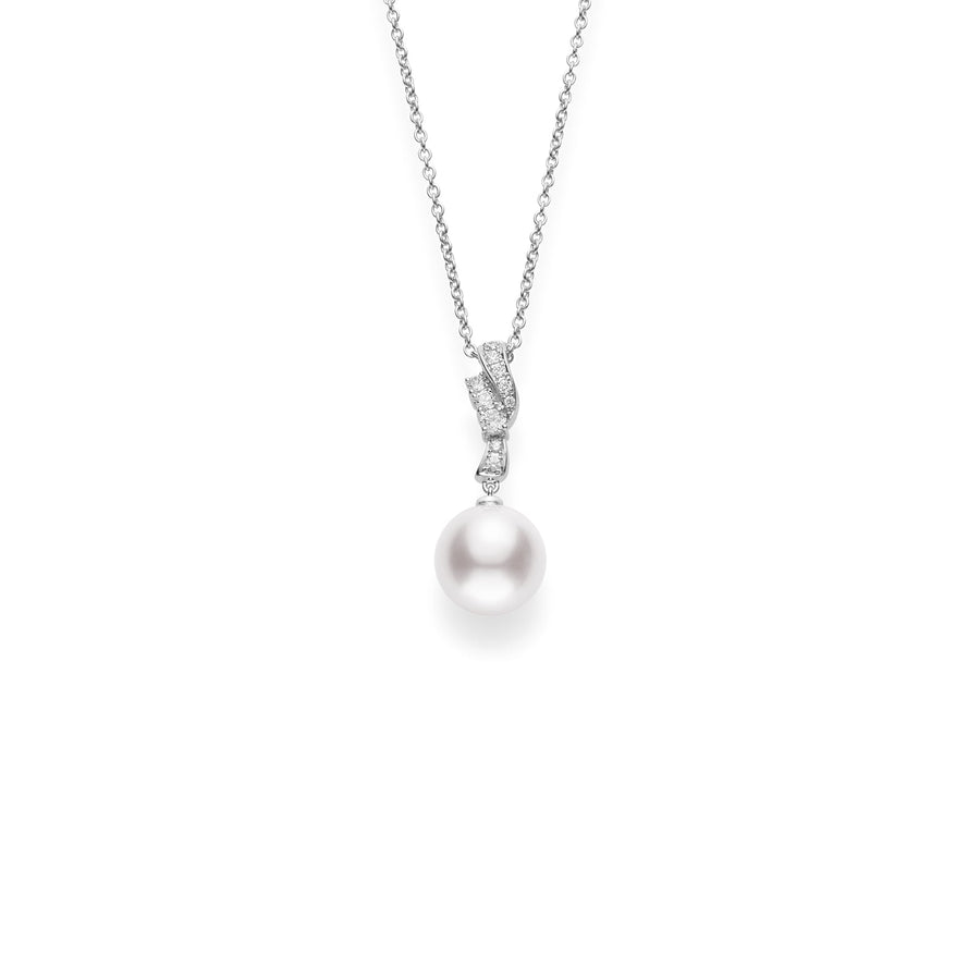 Mikimoto White South Sea Pearl Diamond Necklace - MPA10258NDXW