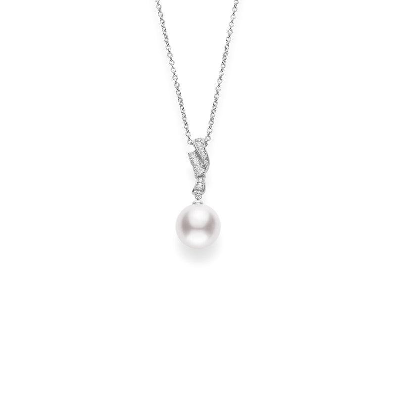 Mikimoto White South Sea Pearl Diamond Necklace-Mikimoto White South Sea Pearl Diamond Necklace - MPA10258NDXW