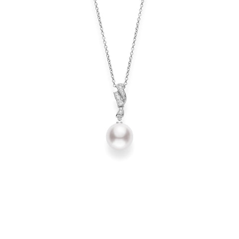 Mikimoto White South Sea Pearl Diamond Necklace - MPA10258NDXW
