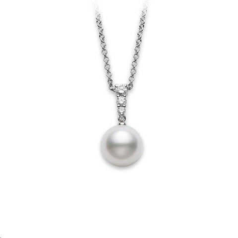 Mikimoto White South Sea Pearl Diamond Pendant-Mikimoto White South Sea Pearl Diamond Pendant -