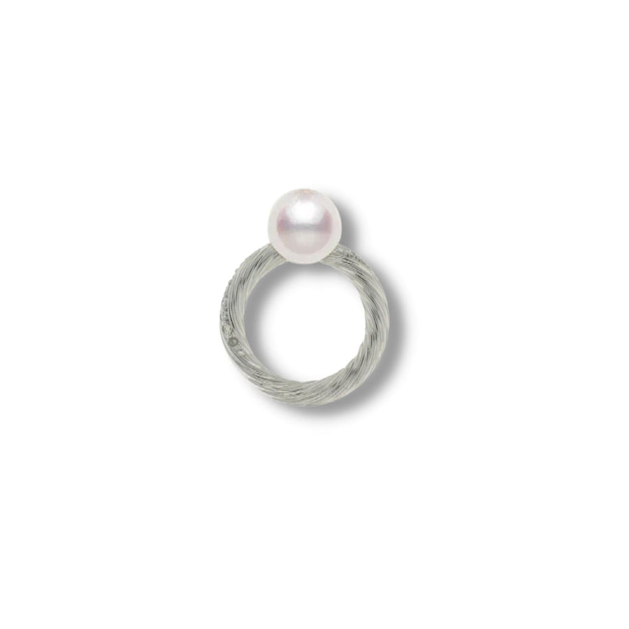 Mikimoto White South Sea Pearl Diamond Ring - MRE10009NDXW0001