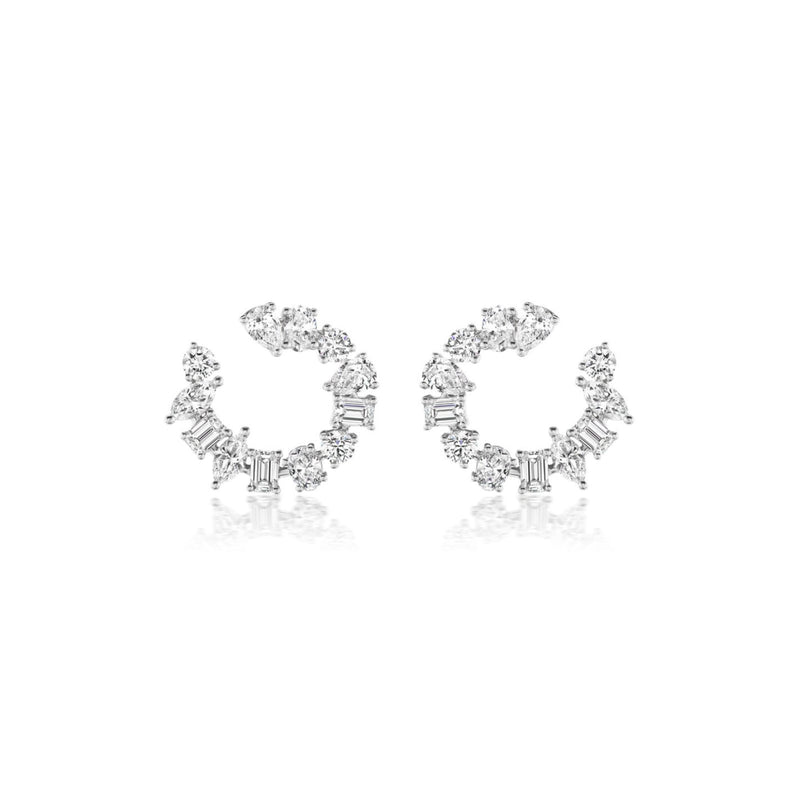Mixed-shape Diamond Earrings-Mixed-shape Diamond Earrings - DENKA04462