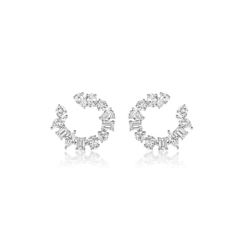 Mixed-shape Diamond Earrings-Mixed-shape Diamond Earrings - DENKA04462