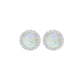 Moonstone Diamond Earrings-Moonstone Diamond Earrings -