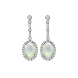 Moonstone Diamond Earrings-Moonstone Diamond Earrings -