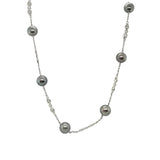Multi-color Black South Sea Pearl Diamond Necklace-Multi-color Black South Sea Pearl Diamond Necklace - PNRBF00125