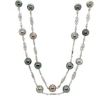 Multi-color Black South Sea Pearl Diamond Necklace-Multi-color Black South Sea Pearl Diamond Necklace - PNRBF00158