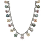 Multi-color Pearl Diamond Necklace-Multi-color Pearl Diamond Necklace - PNSCH00055