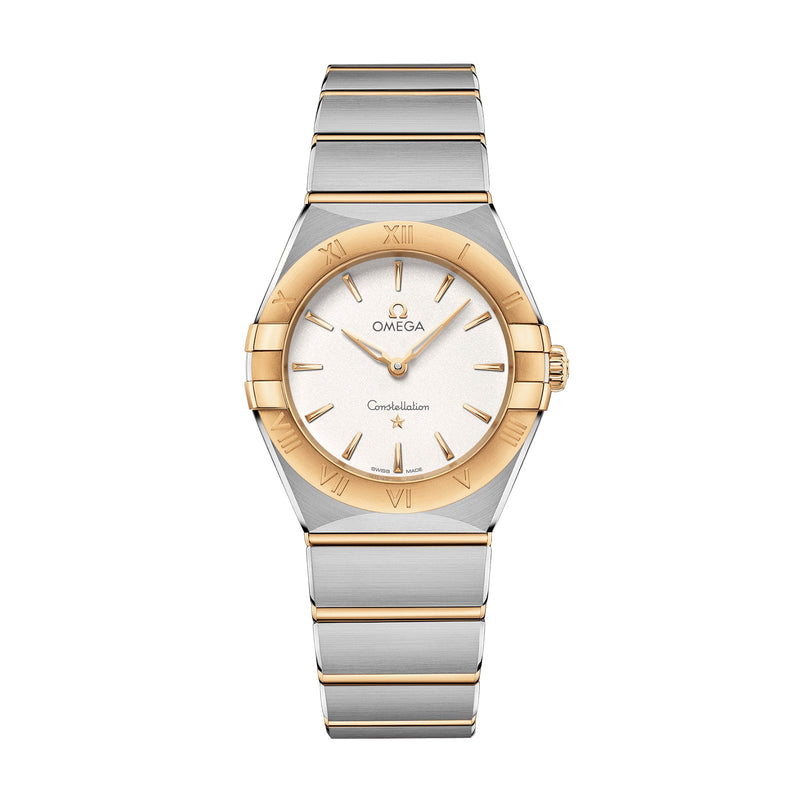 Omega Constellation 28mm-Omega Constellation Quartz 28mm - 131.20.28.60.02.002 - Omega Constellation Quartz in a 28mm stainless steel/yellow gold case with silver dial on stainless steel/yellow gold bracelet and quartz.