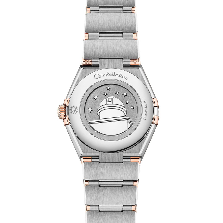 Omega Constellation Quartz in a 28mm stainless steel/Sedna gold case with silver dial on stainless steel/Sedna gold bracelet and quartz movement.