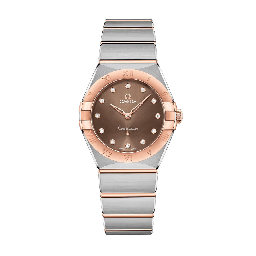 Omega Constellation Quartz 28mm - 131.20.28.60.63.001 - Omega Constellation Quartz in a 28mm stainless steel/Sedna gold case with brown dial on stainless steel/Sedna gold bracelet and quartz movement.