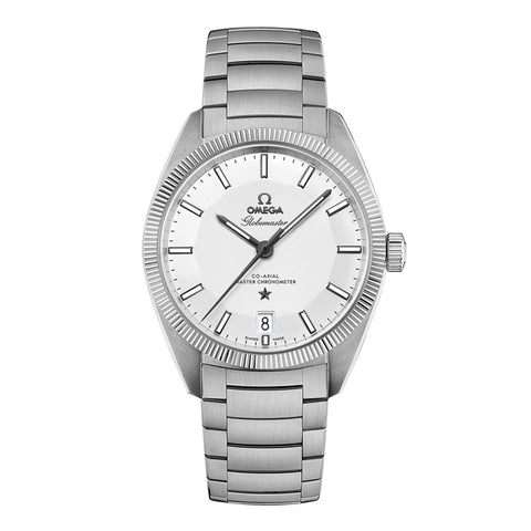 Omega Constellation Globemaster Omega Co-Axial Master Chronometer 39mm-Omega Constellation Globemaster Omega Co-Axial Master Chronometer in a 39mm stainless steel case with silver dial on stainless steel bracelet, featuring a date display and automatic movement.