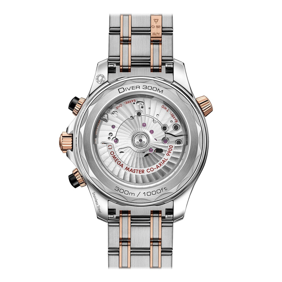 Omega Seamaster Diver 300M Co-Axial Chronograph 44mm - Omega Seamaster Diver 300M Co-Axial Chronograph in a 44mm stainless steel/Sedna gold case with black dial on stainless steel/Sedna gold bracelet, featuring a chronograph function, date display and automatic movement.