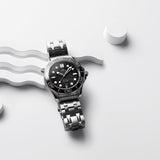 Omega Seamaster Diver 300M Co-Axial Master Chronometer 42mm-Omega Seamaster Diver 300M Co-Axial Master Chronometer in a 42mm stainless steel case with black dial on stainless steel bracelet, featuring a date display and automatic movement.