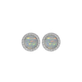 Opal Diamond Earrings-Opal Diamond Earrings -