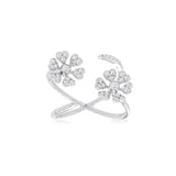 Open Flower Diamond Ring -