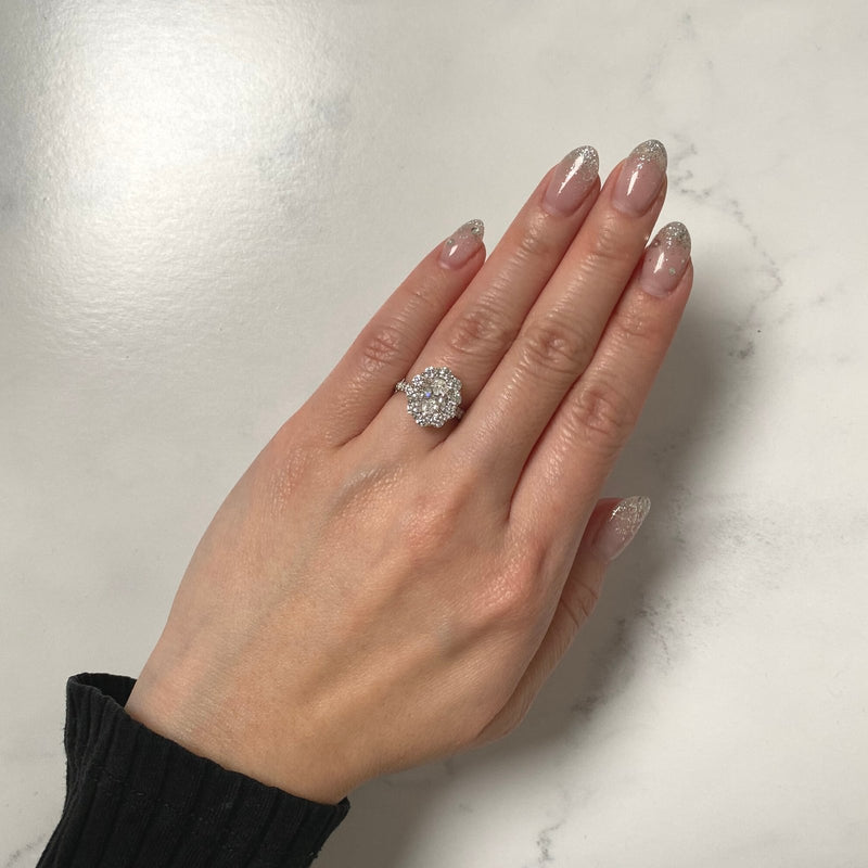 Oval-cut Halo Engagement Ring-Oval-cut Halo Engagement Ring - DRJST02240