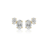 Oval Diamond Stud Earrings-Oval Diamond Stud Earrings - DENKA04514