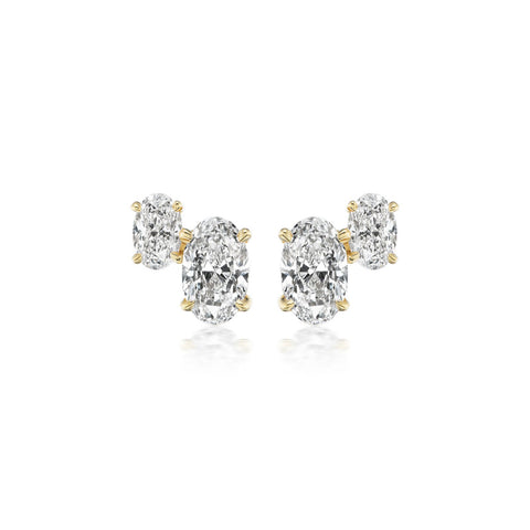 Oval Diamond Stud Earrings - DENKA04514