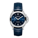 Panerai Luminor Quaranta - 40mm - PAM01270 - Panerai Luminor Quaranta in a 40mm stainless steel case with blue dial on leather strap, featuring a small seconds, date display and automatic movement with up to 3 days power reserve.