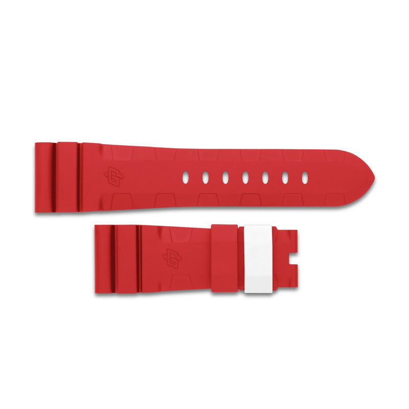 Panerai Red Caoutchouc Strap 24/22mm-Panerai Red Caoutchouc Strap 24/22mm - MXE0M1T3