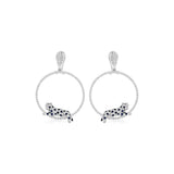 Panther on the Hoops Diamond Earrings-Panther on the Hoops Diamond Earrings -