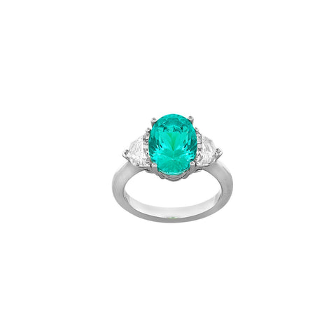 Paraiba Diamond Ring-Paraiba Diamond Ring -