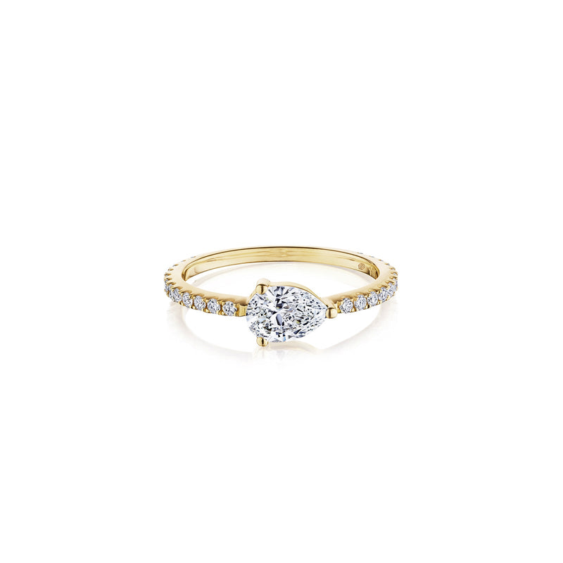 Pear Brilliant Cut Diamond Ring-Pear Brilliant Cut Diamond Ring - 45908