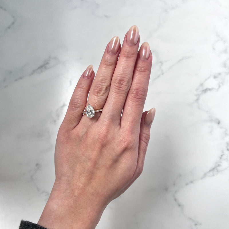 Pear-cut Engagement Ring-Pear-cut Engagement Ring - DRJST02464