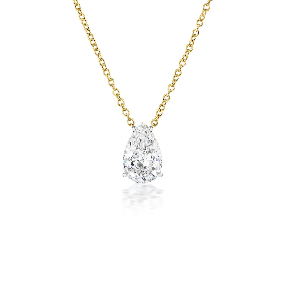 Pear Diamond Solitaire Necklace - DNNKA00455