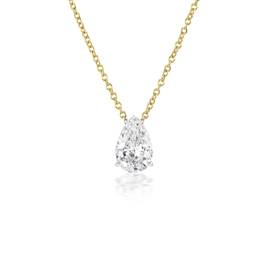 Pear Diamond Solitaire Necklace - DNNKA00455