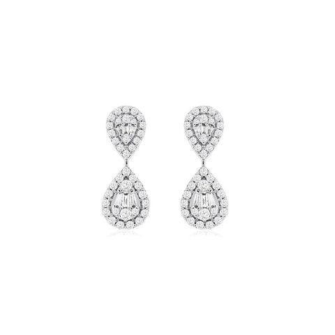 Pear Shape Diamond Earrings-Pear Shape Diamond Earrings -