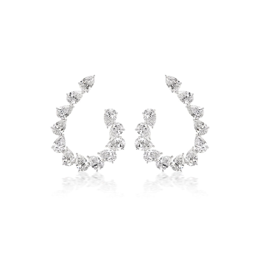 Pear-shaped Diamond Earrings - DENKA04444