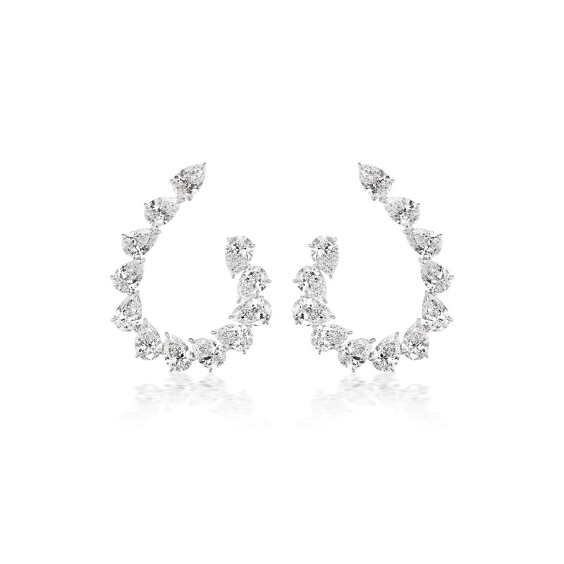Pear-shaped Diamond Earrings-Pear-shaped Diamond Earrings - DENKA04444