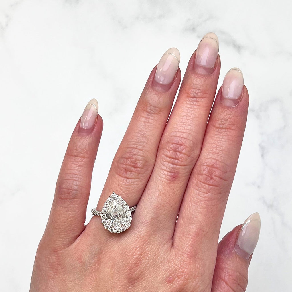 Gemstone Collection Pear Shape Diamond Engagement Ring 255L2OHFHWG-LE-PR -  Osborne's Jewelers