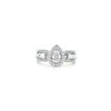 Pear-shaped Halo Diamond Ring-Pear-shaped Halo Diamond Ring - DREDW00901