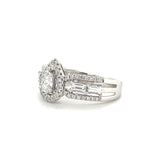 Pear-shaped Halo Diamond Ring-Pear-shaped Halo Diamond Ring - DREDW00901