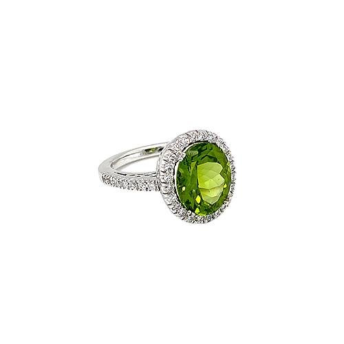 Peridot Diamond Ring -
