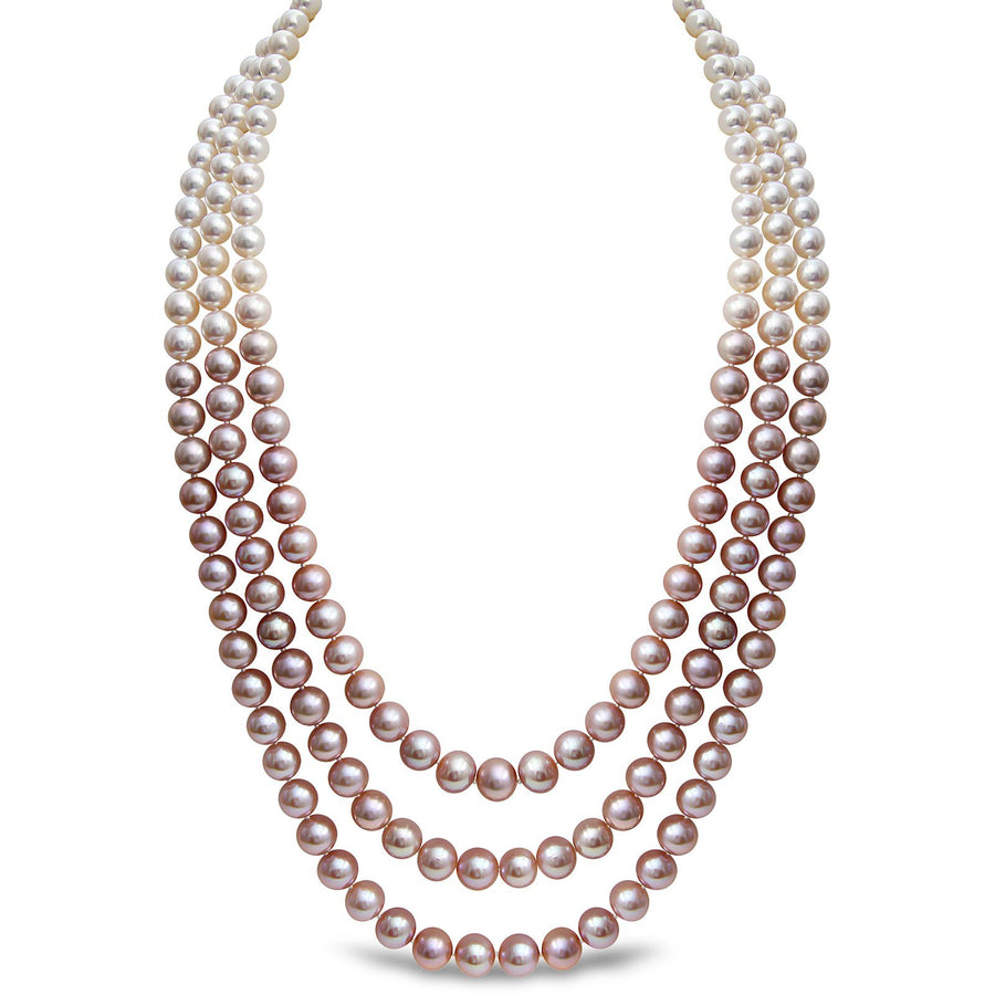 Pink and White Freshwater Pearl Necklace -