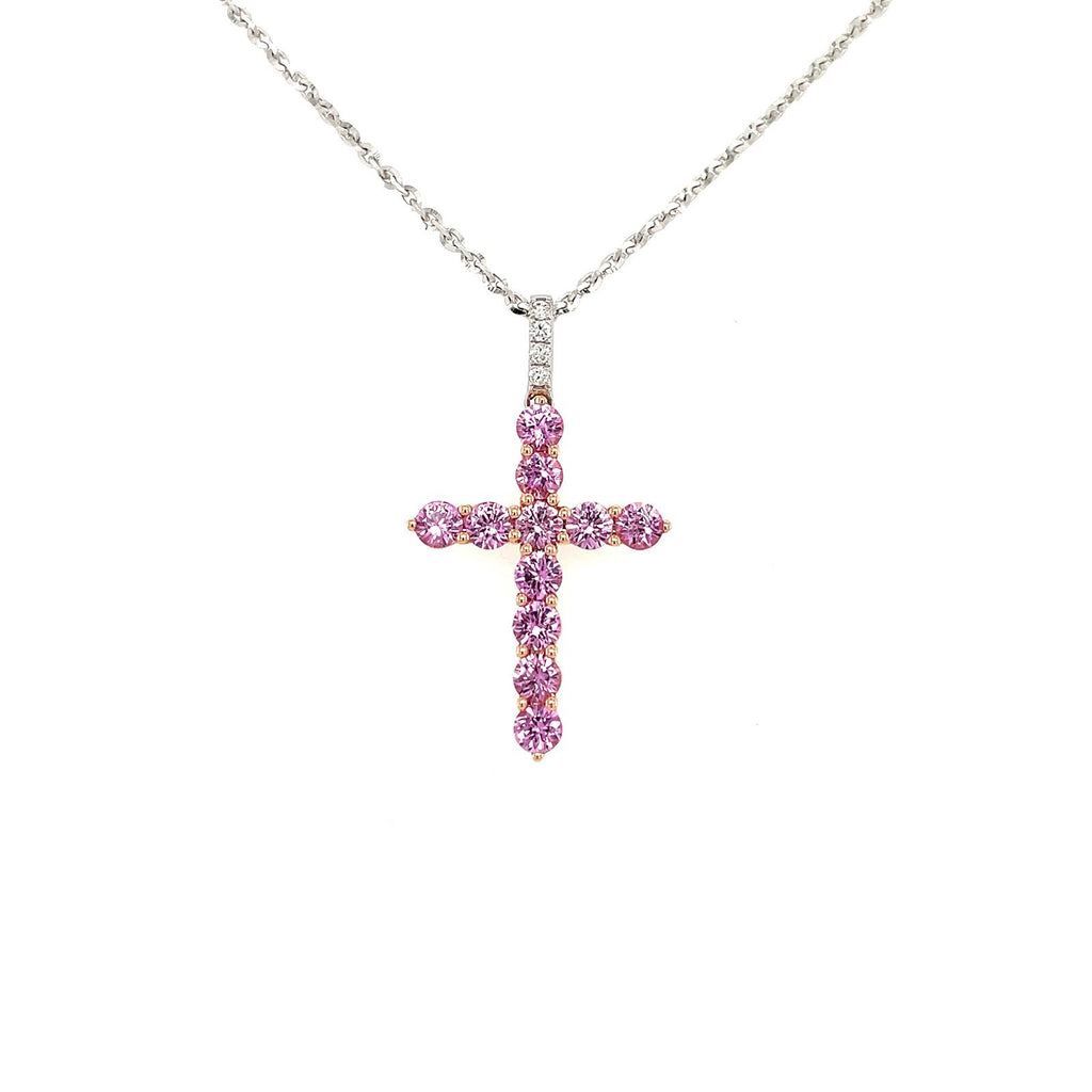 Pink Sapphire & Diamond Necklace