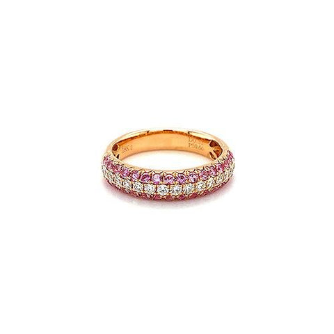 Pink Sapphire Diamond Band-Pink Sapphire Diamond Band -