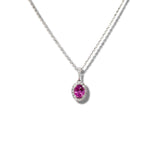 Pink Sapphire Diamond Necklace-Pink Sapphire Diamond Necklace - SNEIC00037