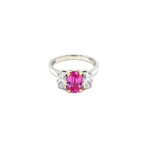 Pink Sapphire Diamond Ring-Pink Sapphire Diamond Ring -