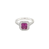 Pink Sapphire Diamond Ring -