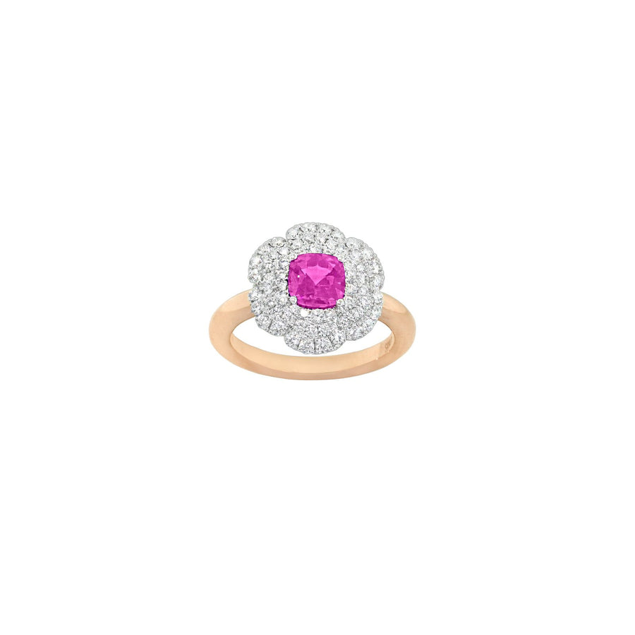 Pink Sapphire Diamond Ring -
