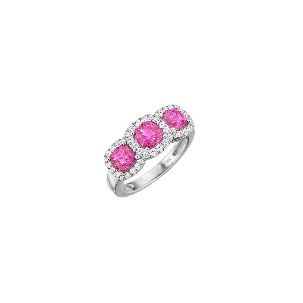 Pink Sapphire Diamond Ring -