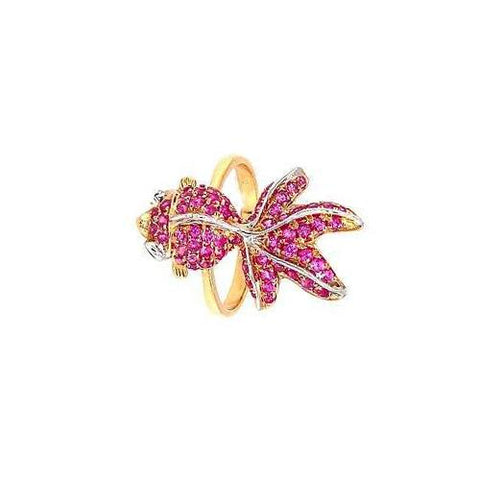 Pink Sapphire Fish Ring-Pink Sapphire Fish Ring - SRPEJ00109