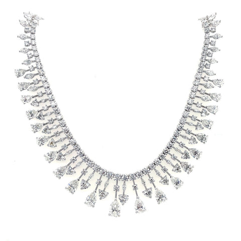 Platinum Diamond Necklace-Platinum Diamond Necklace - DNUJD00349